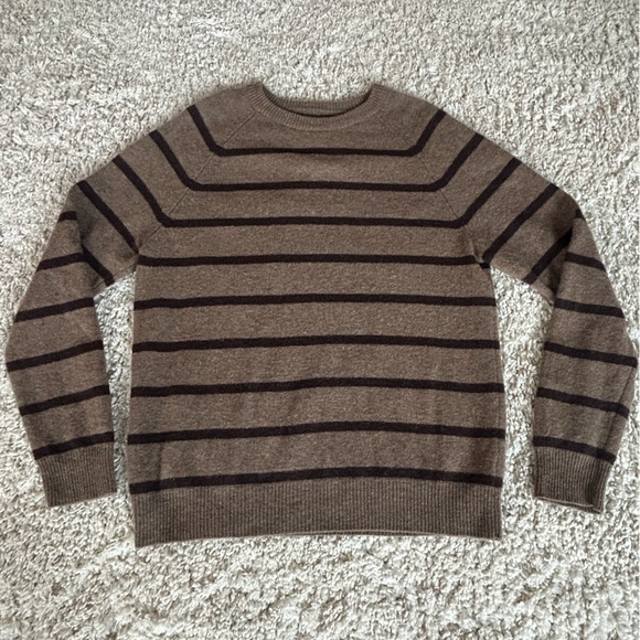 Express Other - Express 100% Lambswool Brown Striped Crewneck Sweater Men’s Large